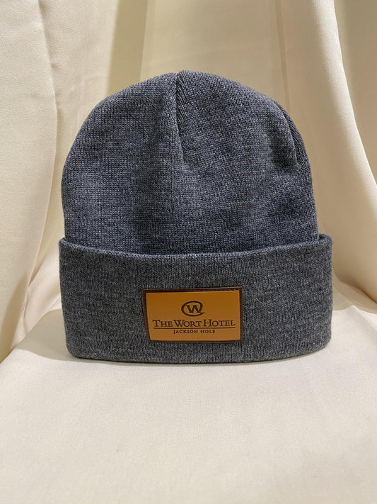 Patch Beanie Hat Grey